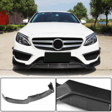 Накладка на передній бампер Lip V2 (для C43 AMG 2015-2019, Карбон) Mercedes C-сlass W205 2014-2021 рр.