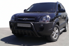 Кенгурятник WT002 Black (нерж.) Hyundai Tucson JM 2004- рр.