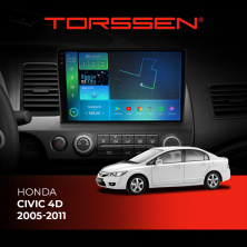Штатна магнітола Torssen 2K Honda Civic 4D 2005-2011 F106128 4G Carplay DSP