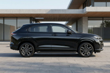 Бокові пороги Allmond Black (2 шт., Алюміній) Honda eNS1 2022- рр.