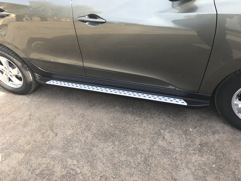 Бокові пороги OEM-BMW-V2 (2 шт, пластик) для Hyundai IX-35 2010-2015 рр