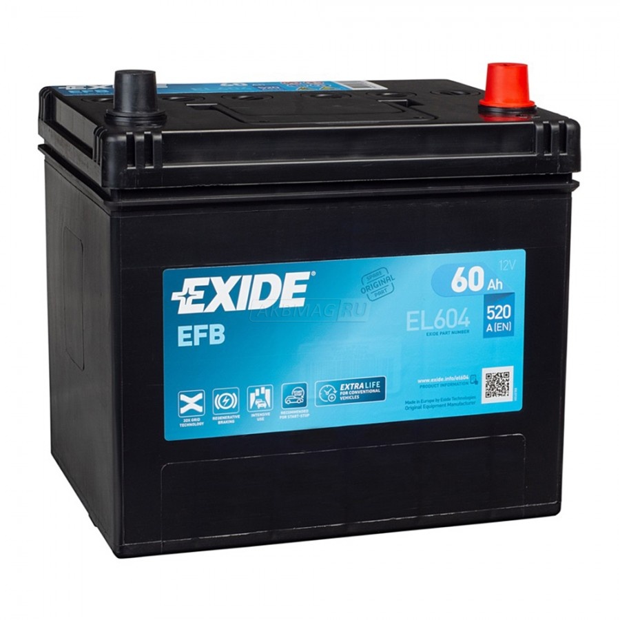 Акумулятор 60Ah-12v Exide START-STOP EFB (230х173х222), R, EN520 Азія