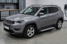 Бокові пороги Vision New Grey (2 шт., Алюміній) Jeep Compass 2016- рр.