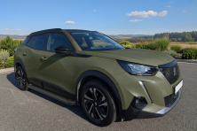 Бокові пороги Allmond Black (2 шт., Алюміній) Peugeot 2008 2019- рр.