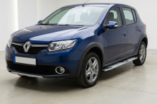 Бокові пороги Mevsim Grey (2 шт., Алюміній) Dacia Sandero 2013-2020 рр.