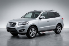 Бокові пороги Maya Red-Grey (2 шт., Алюміній) Hyundai Santa Fe 2 2006-2012 рр.
