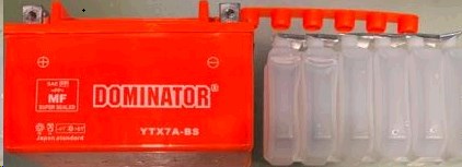 АКБ 12V 7А заливной (+электролит) (150x85x95) UTX7А-BC DOMINATOR VDK-2