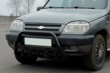 Кенгурятник WT004 Black (нерж) Chevrolet Niva 1998-2020 рр.