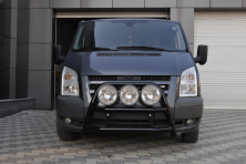 Кенгурятник WT018 Black (2006-2014, нерж.) Ford Transit 2000-2014 рр.