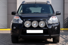 Передній захист WT018 Black (нерж) Nissan X-trail T31 2007-2014 рр.