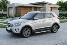 Бокові пороги Allmond Grey (2 шт., Алюміній) Hyundai Creta 2014-2020 рр.