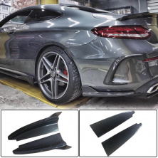 Накладки на задній бампер V2 (для купе/кабріолет AMG-Line / C43 AMG 2015-2019, Карбон) Mercedes C-сlass W205 2014-2021 рр.