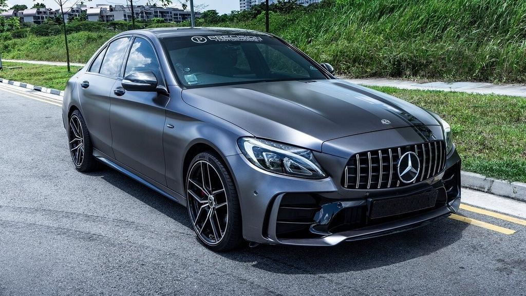 Комплект обвісів з повним заднім бампером (дизайн Black Mamba C63GT) для Mercedes C-сlass W205 2014-2021 рр