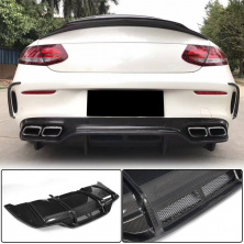 Дифузор заднього бампера V2 (для купе/кабріолет C63 AMG 2015-2019, Карбон) Mercedes C-сlass W205 2014-2021 рр.