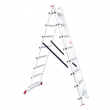 Лестница алюминиевая 3-х секционная универсальная раскладная 3*8ступ. 5.09м INTERTOOL
