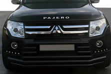 Передній захист ST015-9 Black (нерж.) Mitsubishi Pajero Wagon IV 2006-2021 рр.
