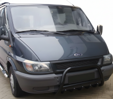Кенгурятник WT003 Black (2000-2006, нерж.) Ford Transit 2000-2014 рр.
