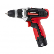 Дрель-шуруповерт аккумуляторный, Li-Ion 12 В, 18 Nm, 1.3 Ач, 2 скорости, 0-400/0-1500 об/мин, 2 аккумулятора, 1 час зарядки