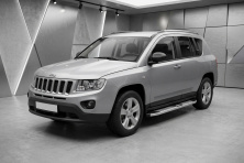 Бокові пороги Mevsim Grey (2 шт., Алюміній) Jeep Compass 2006-2016 рр.