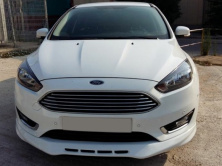 Накладка на передній бампер 2015-2017 (під фарбування) для Ford Focus III рр
