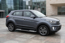 Бокові пороги Tayga V2 (2 шт., Алюміній) Hyundai Creta 2014-2020 рр.