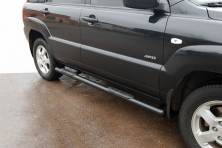 Бічні труби Black (2 шт., Нерж.) Kia Sportage 2004-2010 рр.