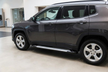 Бокові пороги Allmond Grey (2 шт., Алюміній) Jeep Compass 2016- рр.