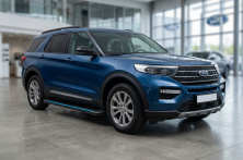 Бокові пороги Maya Blue (2 шт., Алюміній) Ford Explorer 2019- рр.