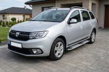 Бокові пороги Mevsim Grey (2 шт., Алюміній) Renault Logan MCV 2013-2022 рр.