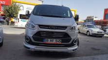 Накладка на передній бампер (2013-2017, під фарбування) Ford Custom 2013-2022 рр.