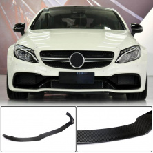 Накладка на передній бампер Lip V3 (для купе/кабріолет C63 AMG 2015-2019, Карбон) Mercedes C-сlass W205 2014-2021 рр.