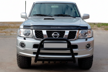 Кенгурятник QT007 Black (нерж) Nissan Patrol Y61 1997-2011 рр.