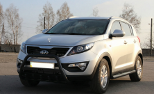 Кенгурятник WT004 Black (нерж) Kia Sportage 2010-2015 рр.