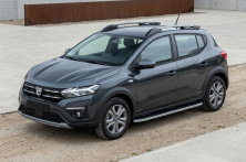 Бокові пороги Tayga Grey (2 шт., Алюміній) Dacia Sandero 2021- рр.