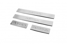 Накладки на пороги Carmos V2 (4 шт, нерж) Opel Astra H 2004-2013 рр.