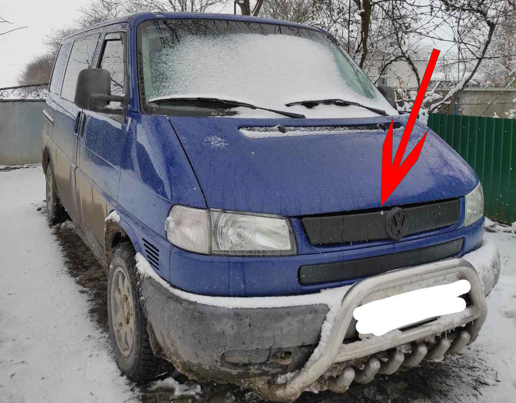 Зимова верхня накладка на решітку Глянсова на косу морду для Volkswagen T4 Transporter