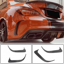 Накладки на задній бампер V1 (для AMG-Line / CLA45 AMG SD, Карбон) Mercedes CLA C117 2013-2019 рр.