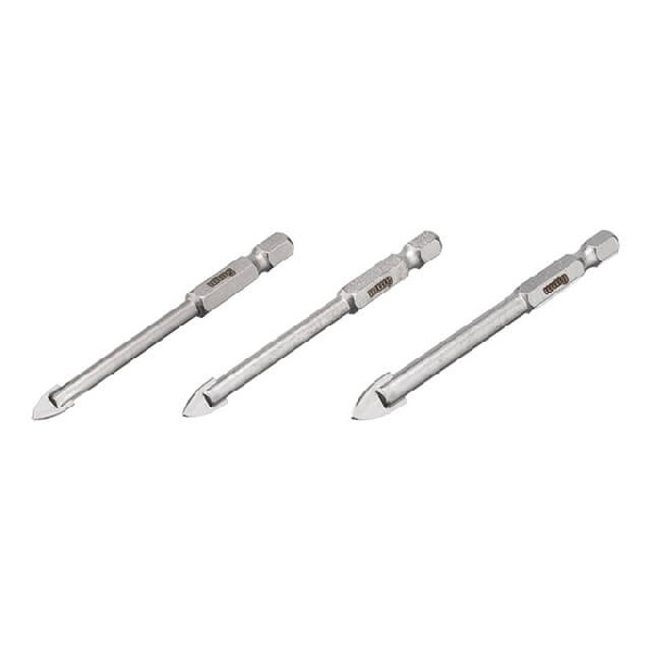 Набор сверл по стеклу и керамике 5+6+8 мм HEX 1/4 (6.35 mm)
