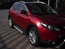 Бокові пороги Line (2 шт., алюм.) Nissan Qashqai 2014-2021 рр.