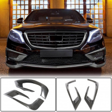 Накладки на передній бампер V1 (для S63 AMG 2014-2017, Карбон) Mercedes S-сlass W222 2013-2022 рр.