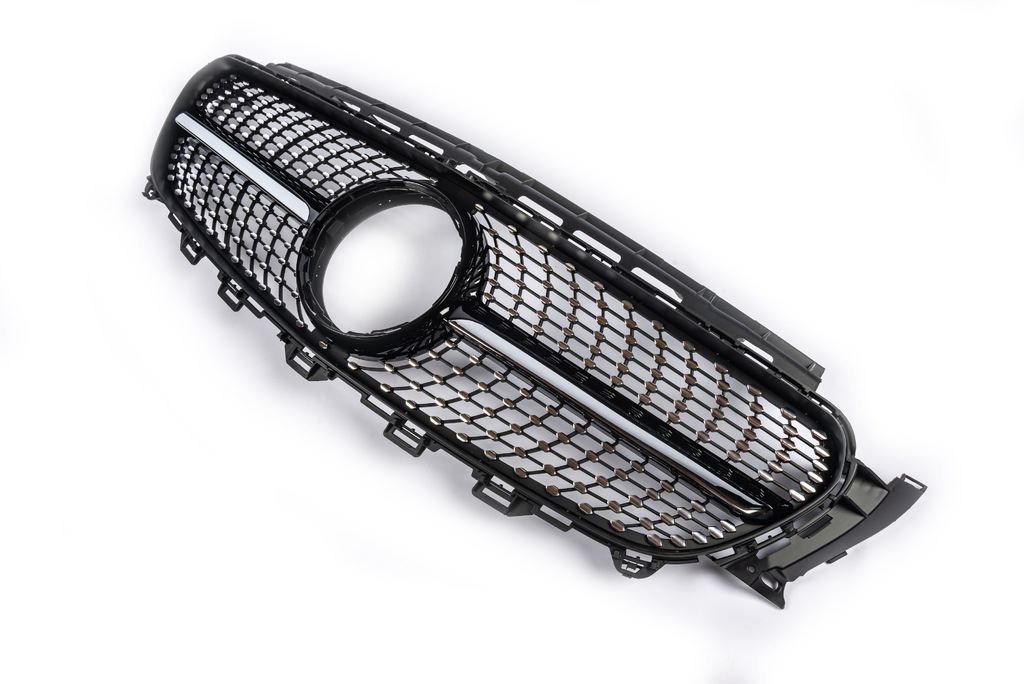 Передня решітка Diamond Black (для Avantgarde/AMG-Line/E43 AMG/E53 AMG 2016-2020) Без місця під камеру для Mercedes E-сlass W213 рр