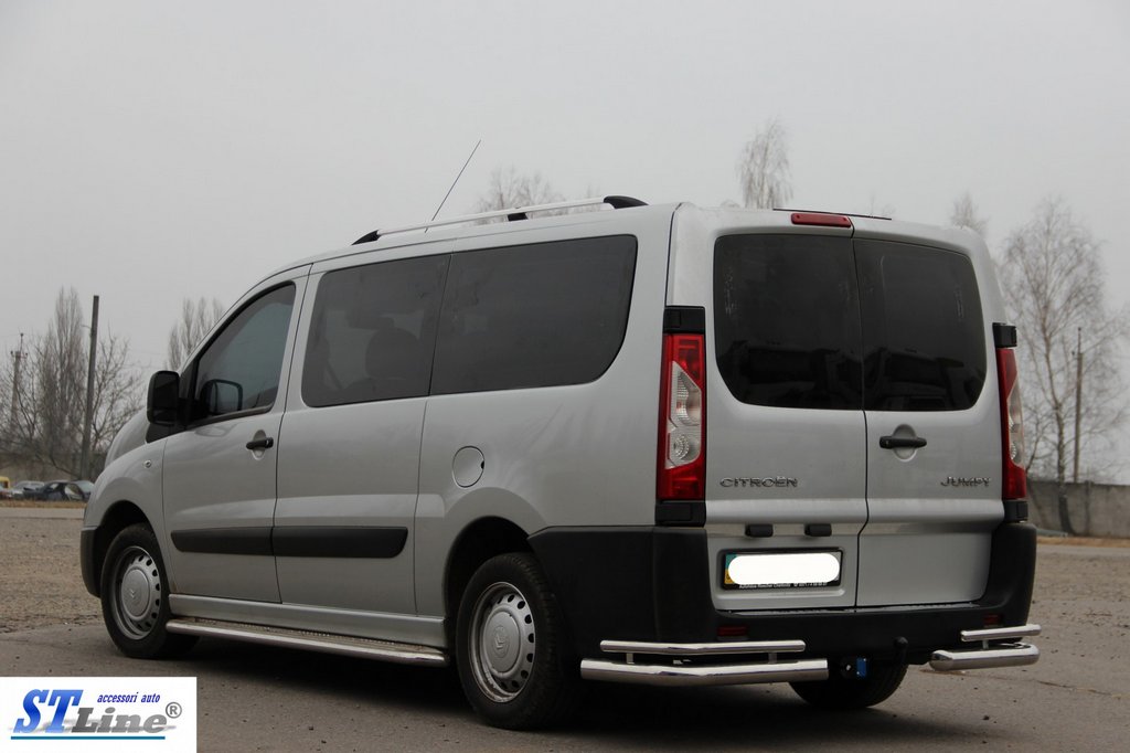 Задні кути AK-003-Double (2 шт., нерж.) для Peugeot Expert 2007-2016 рр