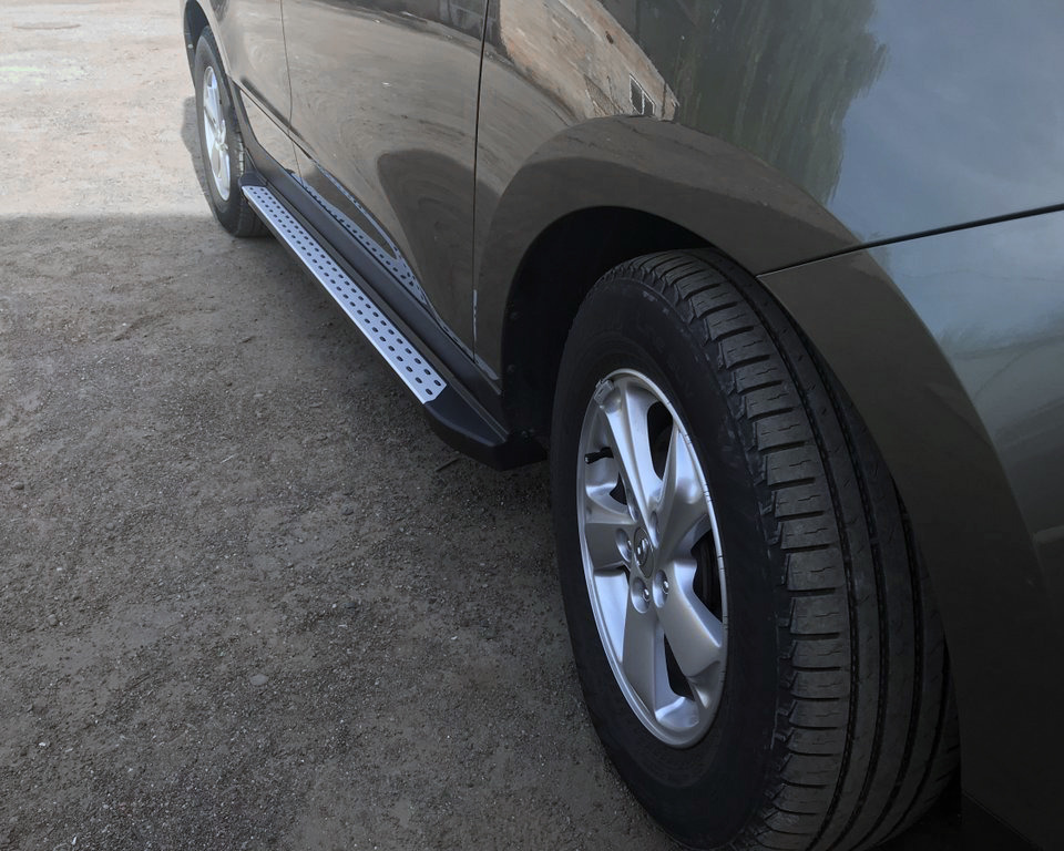 Бокові пороги OEM-BMW-V2 (2 шт, пластик) для Hyundai IX-35 2010-2015 рр