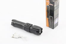 Фонарь 1 диод 240 lumen ручной, Li-ion 3.7V 5200mAh зарядка от USB, влагозащитный, черный F15-T KS