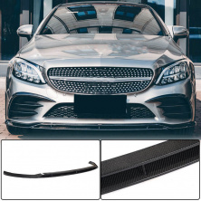 Накладка на передній бампер Lip V1 (для C43 AMG 2019-2021, Карбон) Mercedes C-сlass W205 2014-2021 рр.