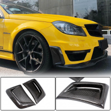 Накладки на передній бампер (для AMG 2012-2014, Карбон) Mercedes C-class W204 2007-2015 рр.