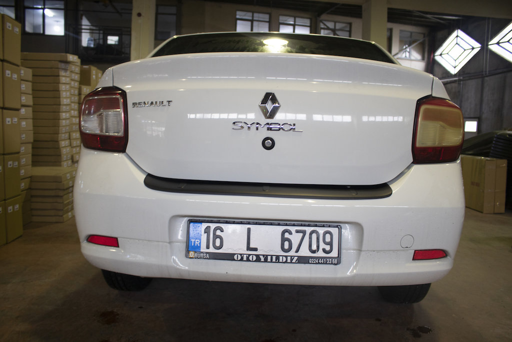 Накладка на задній бампер EuroCap (ABS) для Renault Logan II 2013-2022 рр