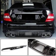 Дифузор заднього бампера V4 (для AMG SD 2008-2011, Карбон) Mercedes C-class W204 2007-2015 рр.
