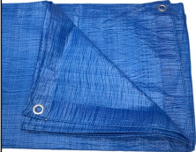 Тент синий, полиэтиленовый, плотностью 65г/м², с ушками и двусторонней ламинацией, 2х3м