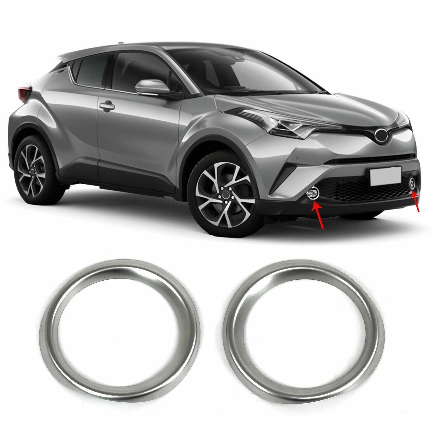 Накладки на противотуманки (2 шт, нерж) для Toyota C-HR 2016–2023 рр